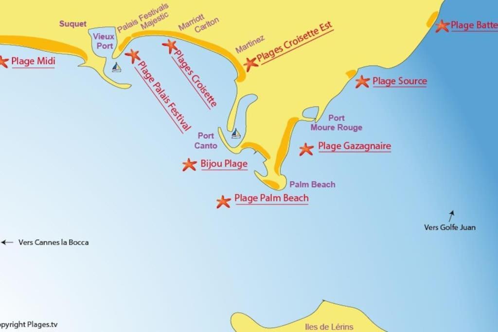 Cannes Palm Beach Parking, Clim, Wifi Plage 2' A Pieds ภายนอก รูปภาพ